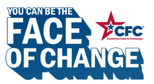 Combined Federal Campaign CFC logo with text that reads You can be the face of change